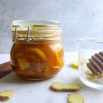 A jar of lemon ginger elixir