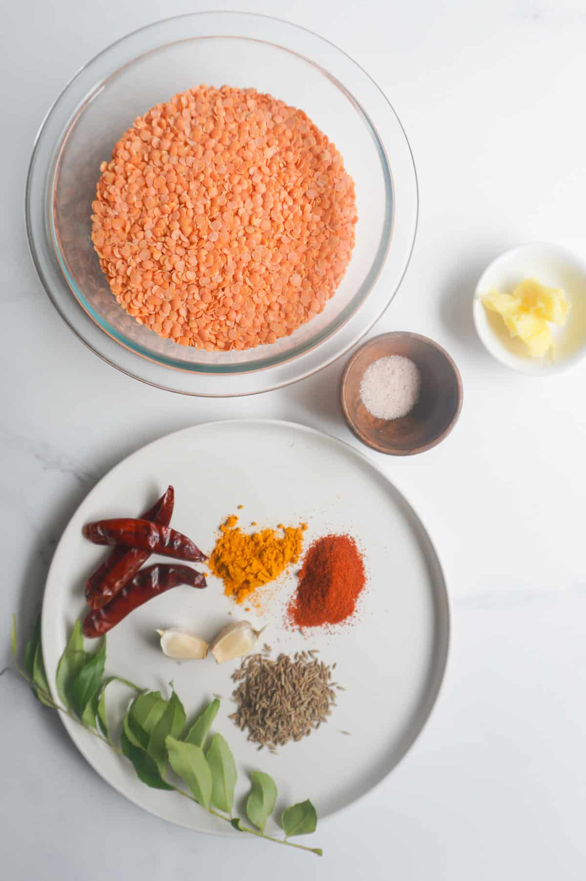 Ingredients for tadka dal