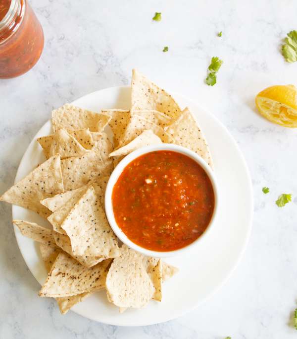 tomato salsa with chips