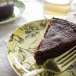 paleo chocolate brownie cake on plate