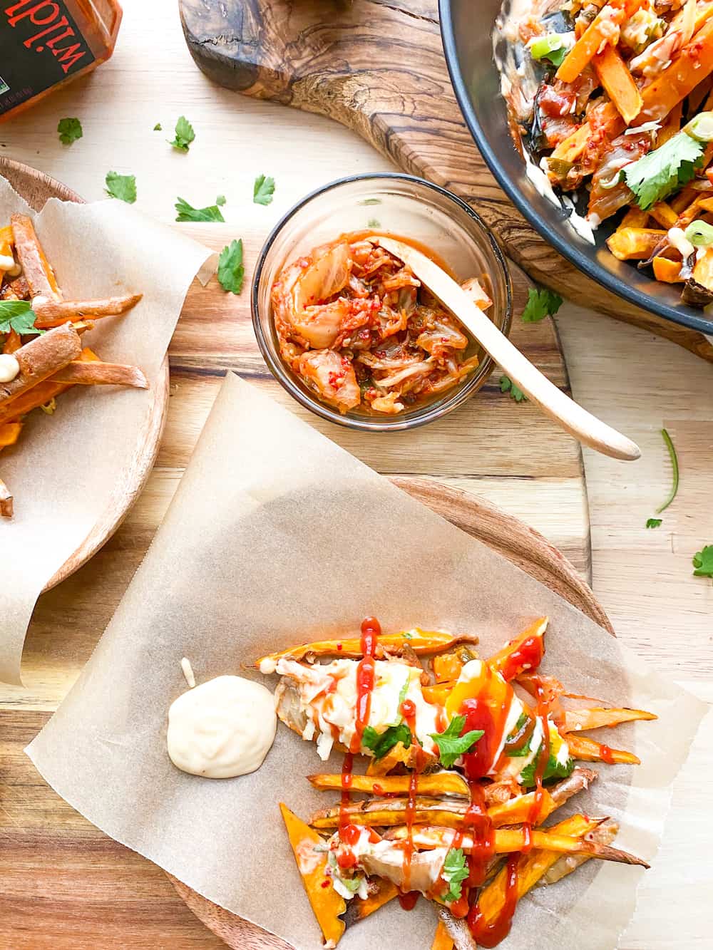 sweet potato kimchi fries