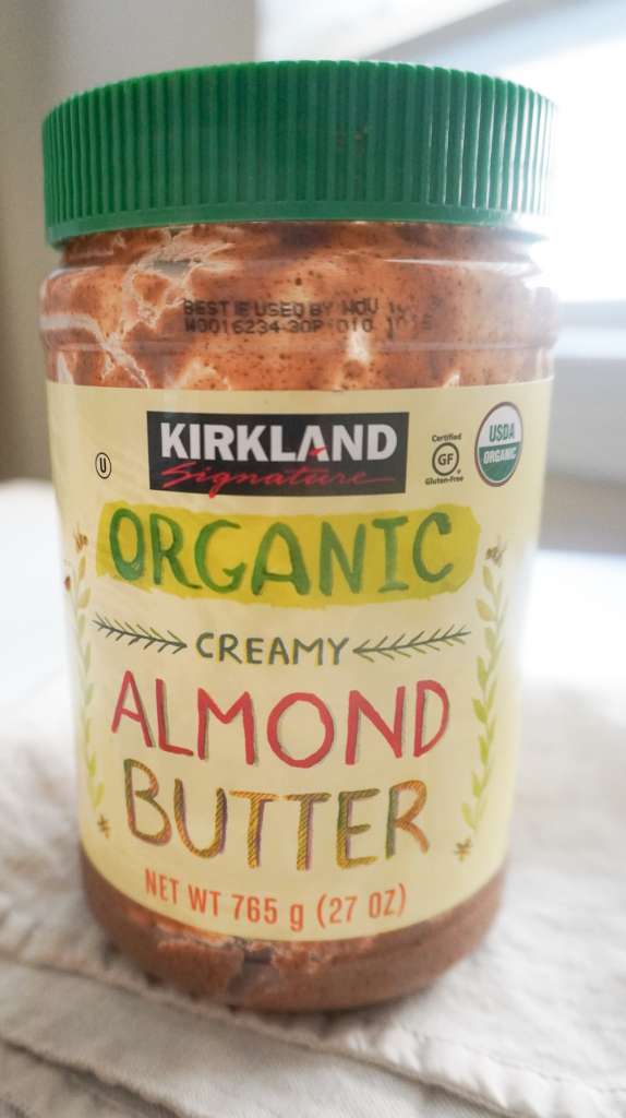 jar of organic almond butter