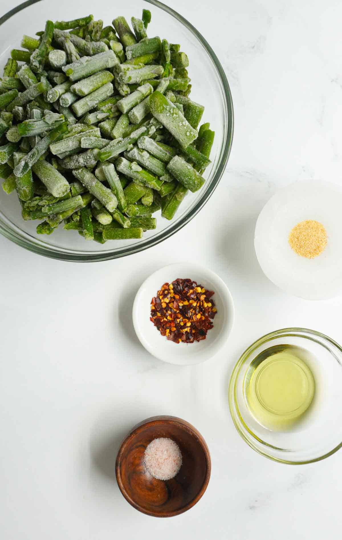 ingredients for air fried asparagus