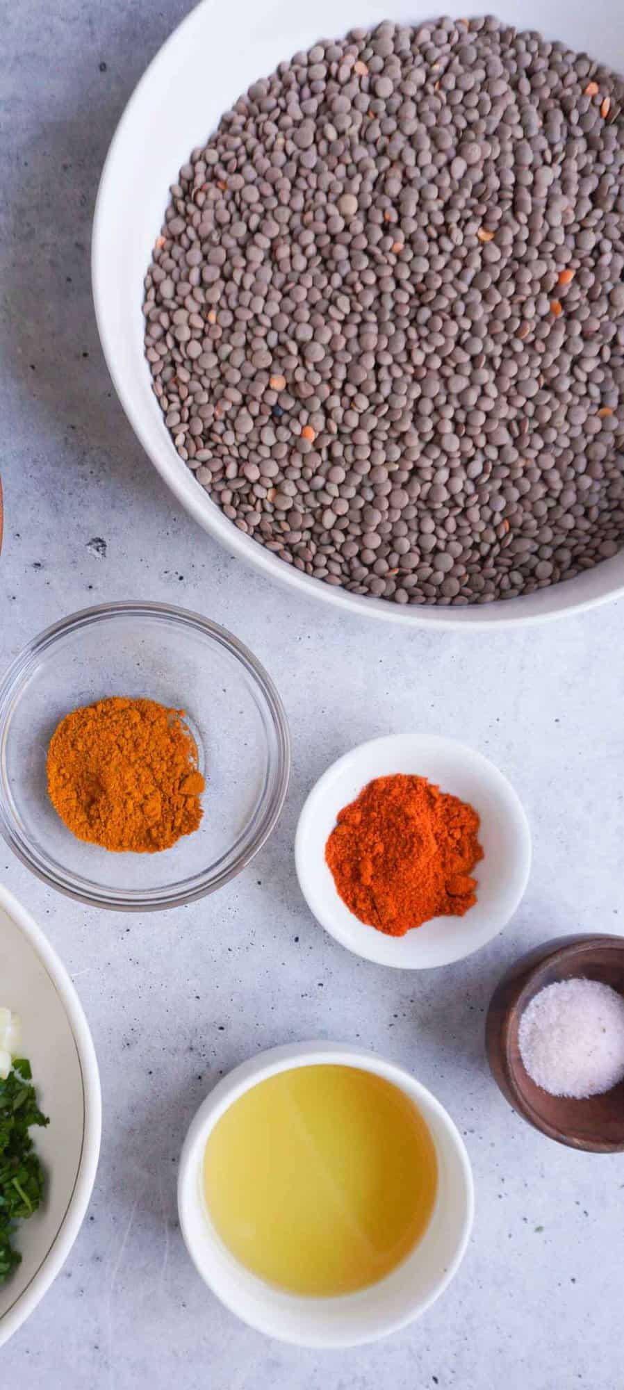 ingredients for kali masoor daal